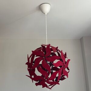 Ikea Ramsele Red Hanging Pendant Light Fixture Lamp
